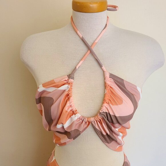 Princess Polly 70's  Inspired Colorful Swirl Orange Latiana Pants and To… - Picture 4 of 8